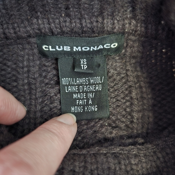 Club Monaco lambswool ombre cable knit turtleneck sweater size XS - Picture 10 of 10